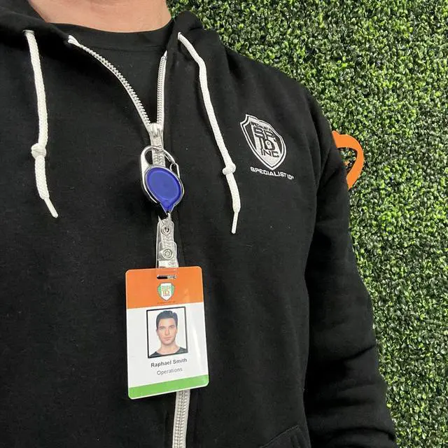 Alt view image 7 of 7 - Bulk 100 Pack - Carabiner Badge Reel - Retractable Long Reach Cord - No Twist Translucent Blue Badge Holder for Office I'd Access Cards - Latch Easily to Belt Loop or Bag Strap by