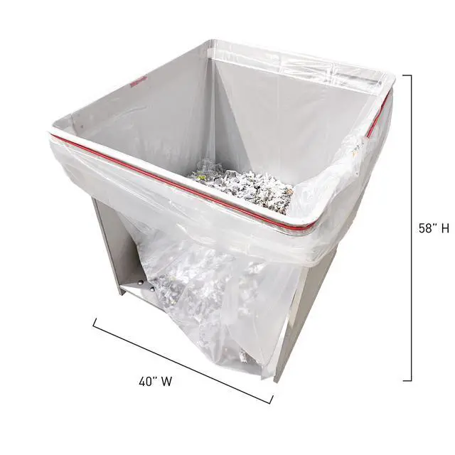 Alt view image 3 of 5 - IDEAL AC0924H Shredder Bags 40 x 58 Gusseted, 79-Gallon Capacity, Heavy-Duty Bags for IDEAL Shredder 5009 Model