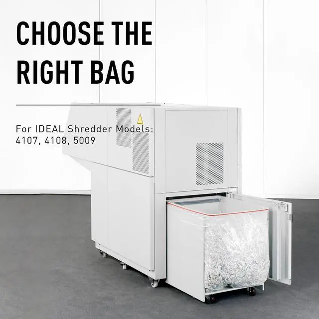 Alt view image 5 of 5 - IDEAL AC0924H Shredder Bags 40 x 58 Gusseted, 79-Gallon Capacity, Heavy-Duty Bags for IDEAL Shredder 5009 Model