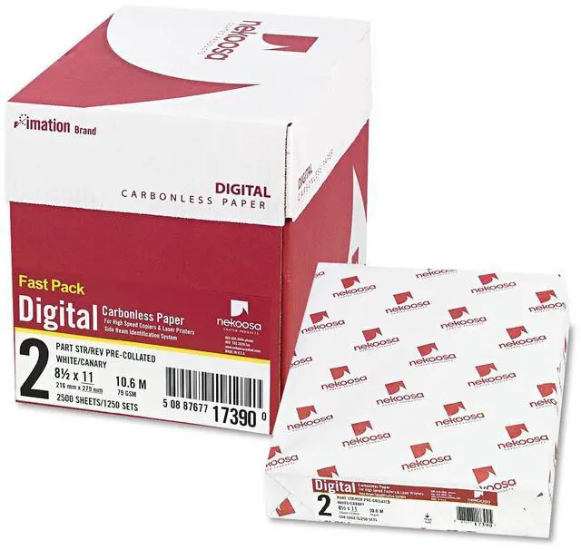 Main image of Fast Pack Digital Carbonless Paper, 2-Part, 8.5 X 11, White/Canary, 500 Sheets/Ream, 5 Reams/Carton