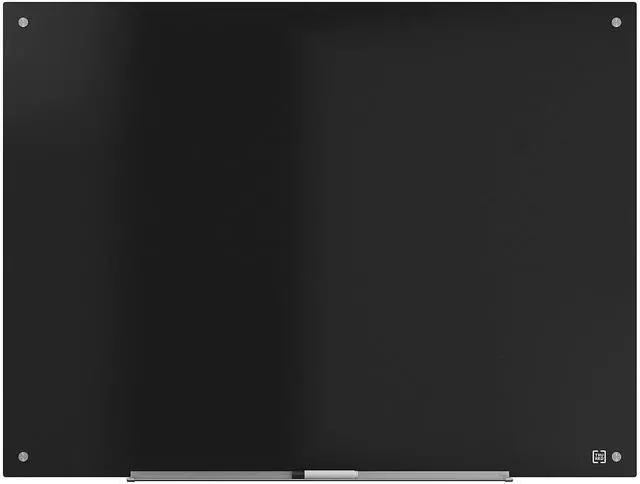 Main image of Staples Tempered Glass Dry Erase Board, Black, 4-ft x 3-ft