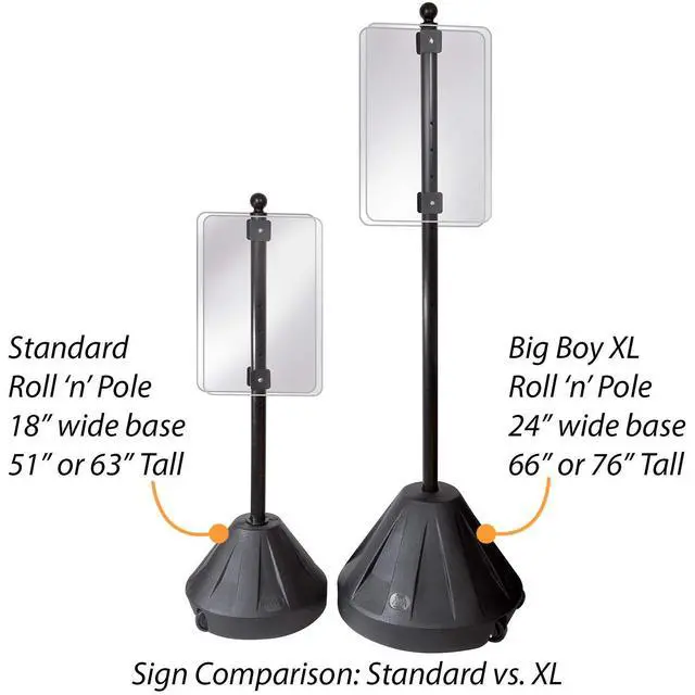 Alt view image 5 of 7 - Portable Sign Post with 4.5 Feet Pole and 1.5 Feet Diameter Base, Made in USA