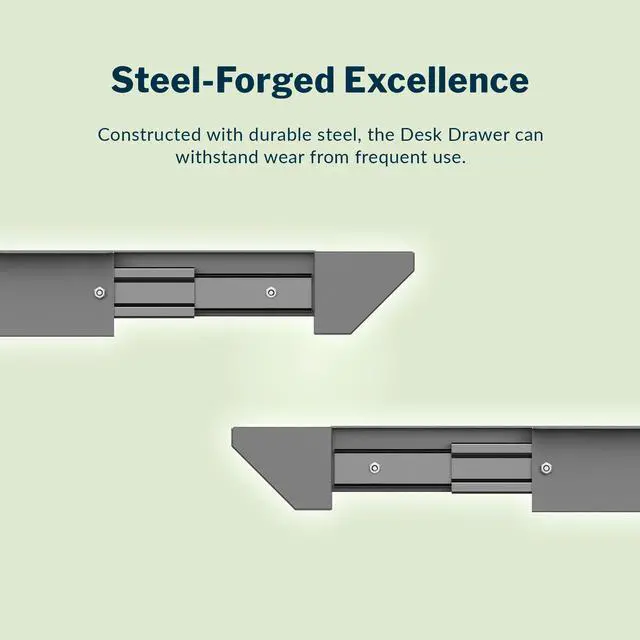 Alt view image 6 of 7 - Steel Under Desk Drawer - Slim Undermount Storage Organizer- Standing Desks Attachment- Versatile Placement Options, Efficient Workspace- Office Desk Accessory- (20.25" x 9.5" x 1.75")
