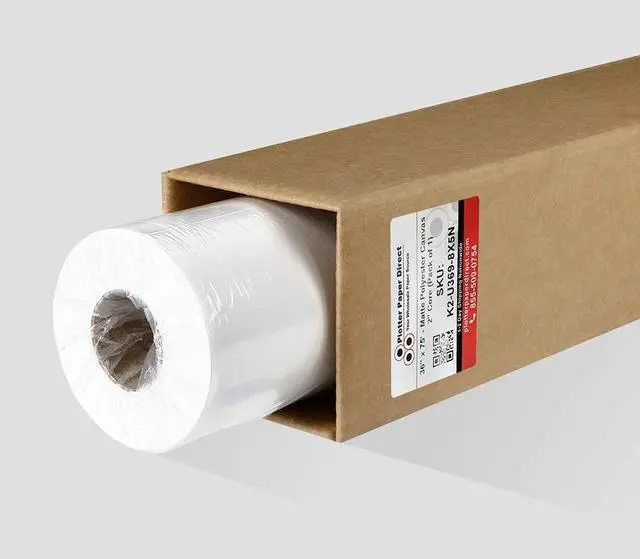 Main image of 36in x 75ft Premium Polyester Matte Canvas Roll, 500 Denier, Quick Dry, Wide Format Inkjet Printer Compatible, Perfect for Fine Art, Photography, Archival Quality Prints