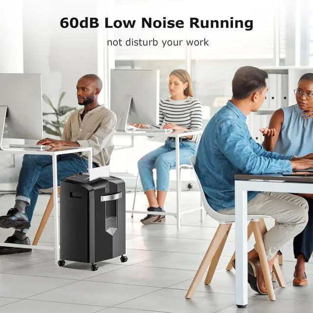 Alt view image 6 of 7 - 12 Sheet Micro Cut Paper Shredder | 60-Minute Continuous Run Time | Home Office Heavy Duty Shredder for CD, Credit Card, Mails, Staple, Clip, Jam-Proof System | 4.2 Gal Pullout Bin