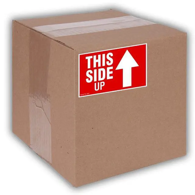 Alt view image 4 of 5 - 3" X 5" This Side Up Warning Stickers for Shipping and Packing - 500 Permanent Adhesive Labels Per Roll (10 Pack)