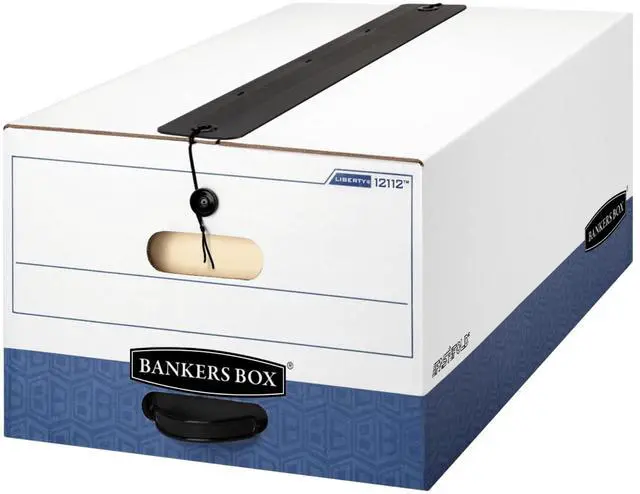Main image of 12-Pack String & Button Heavy-Duty File Box, Legal, FastFold | Protect critical records with string-and-button security, FastFold setup, and heavy-duty stacking strength