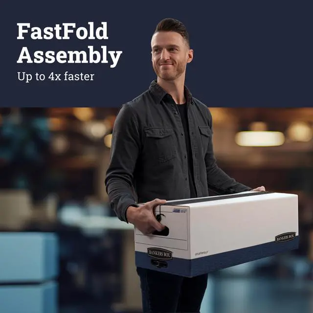 Alt view image 3 of 7 - 12-Pack String & Button Heavy-Duty File Box, Legal, FastFold | Protect critical records with string-and-button security, FastFold setup, and heavy-duty stacking strength