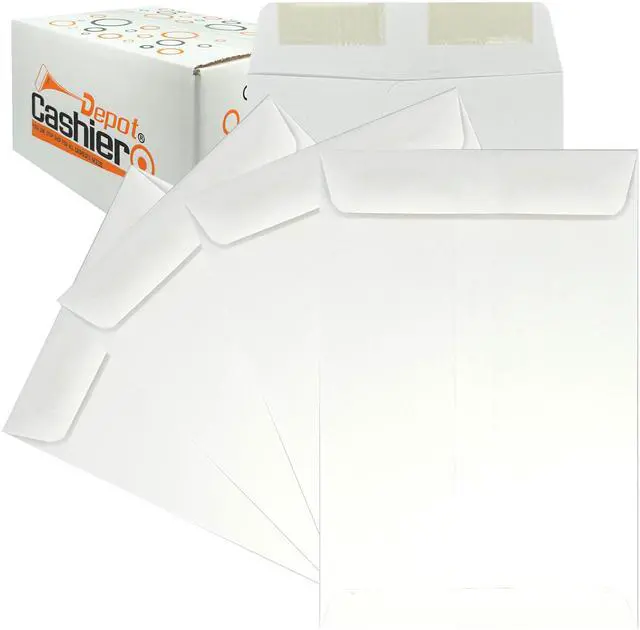 Main image of 2500 Cashier Depot - 6" x 9" Catalog Envelopes Open End Sturdy 24lb White Wove Gum Flap Closure Professional Mailing & Document Storage, 2500 Count