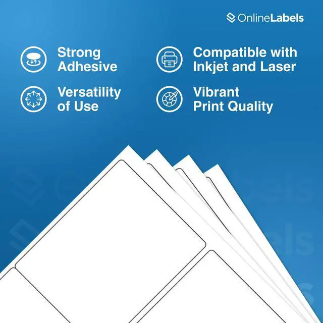 Alt view image 5 of 7 - 4 x 5 Rectangle Mailing Labels - Permanent, White Matte - Shipping, Wine, Product - Pack of 4,000-1,000 Sheets - Inkjet/Laser Printers