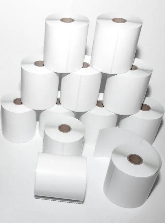 Alt view image 2 of 3 - Direct Thermal Labels, 4-Inch x 8 Inch, White, Roll, Permanent Adhesive, Perforations Between Labels, 200 per Roll, 12 Rolls per Carton (530717)