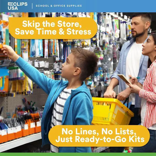 Alt view image 3 of 6 - 60 Piece Back to School Supplies Kit for Kids (24 Kits) School Supplies Set School Supply Kit K-5