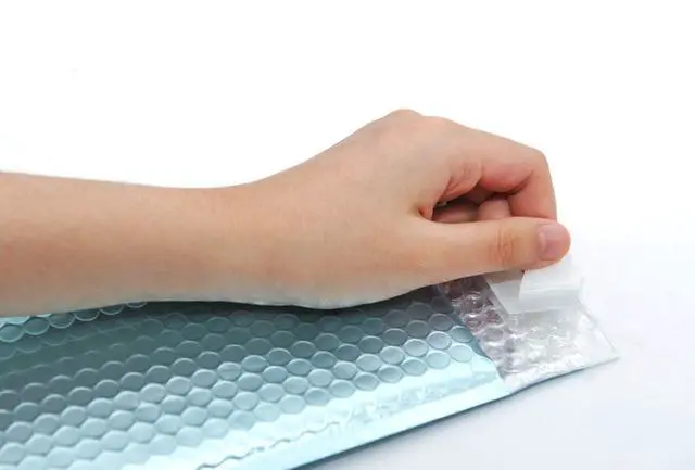 Alt view image 3 of 5 - ProLine Matte Metallic Ice Blue Bubble Padded Mailers 4x8 Inch Self Seal Padded Envelopes (1000)