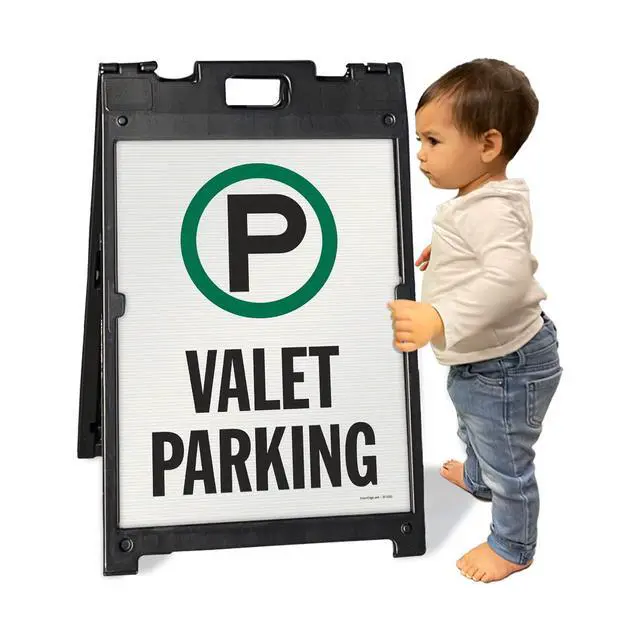 Alt view image 3 of 4 - 24 x 18 inch Valet Parking Two-Sided BabyBoss A-Frame Sign Kit, Plastic, Multicolor (1 A-Frame + 2 Sign Panels)