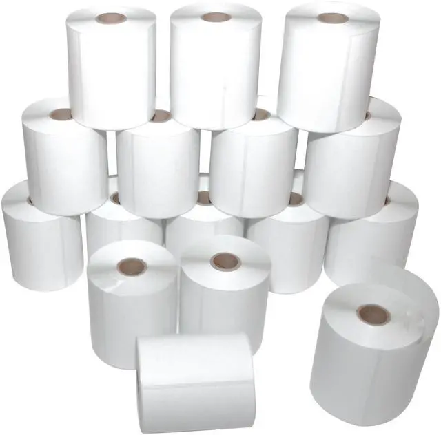 Main image of Direct Thermal Labels, 4-Inch x 2 Inch, White, Roll, Permanent Adhesive, Perforations Between Labels, 300 per Roll, 24 Rolls per Carton (510636)
