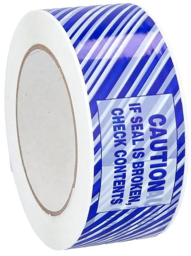 Main image of PSBM Caution If Broken Check Content Printed Tape, 72 Rolls 1.9 Mil 1.88 Inch 110 Yards Per Roll, Blue Tamper Evident Heavy Duty Tape for Packaging, Shipping & Moving