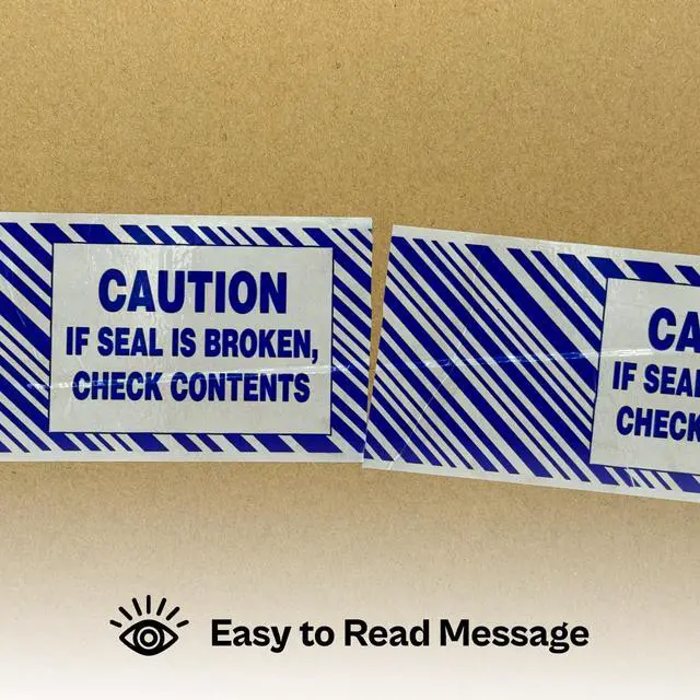 Alt view image 2 of 5 - PSBM Caution If Broken Check Content Printed Tape, 72 Rolls 1.9 Mil 1.88 Inch 110 Yards Per Roll, Blue Tamper Evident Heavy Duty Tape for Packaging, Shipping & Moving