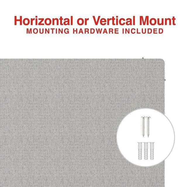 Alt view image 3 of 5 - Fabric Bulletin Board, 4 ft x 3 ft Wall Mounted Fabric Message Board for Home Office and School