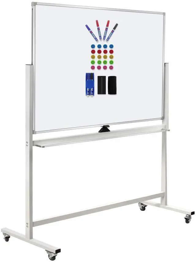 Main image of Mobile Whiteboard Magnet Dry Erase Board on Wheels Double-Sided Magnetic Portable Stand Whiteboard- 48"x36" Rolling White Boards with Easy Flip Feature