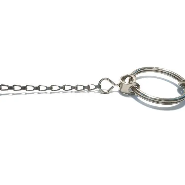 Alt view image 4 of 4 - Bulk 25 Pack - Heavy Duty All Metal Badge Reel with Chain Link Retractor Pull & Split Key Ring - Retractable Keychain by (Black/Silver)