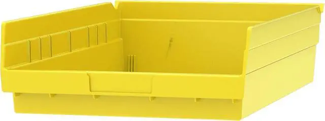 Alt view image 6 of 7 - 30178 Plastic Shelf Bins, Heavy Duty Storage Bins for Garage, Closet, and Drawer Organization, 18-Inch x 11-Inch x 4-Inch, Yellow, 12-Pack