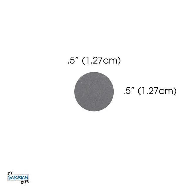 Alt view image 2 of 5 - 0.50 in Silver Round Scratch-Off Stickers, 2500 Pack | Ideal for concealing text on cards, small raffle tickets, teacher rewards, wedding favors, baby cards, or custom game reveals