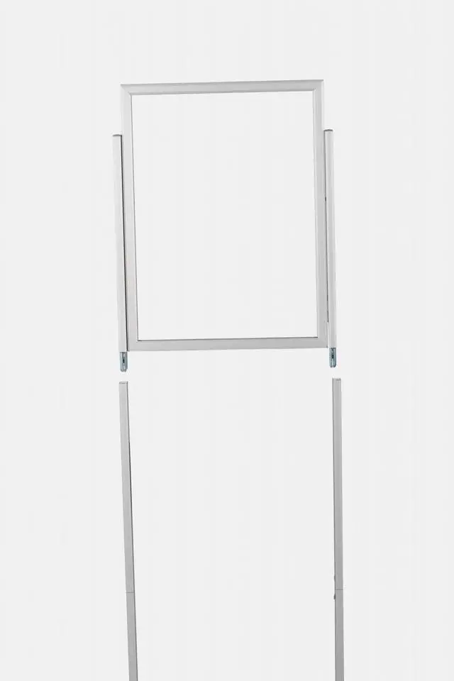 Alt view image 6 of 6 - Metal Eco Info Board, Silver 22x28 Inches Slide-In Poster Sign Holder 1 Tier Double Sided Floor Standing Pedestal Advertising Display with Backing and Anti-Glare PET Cover