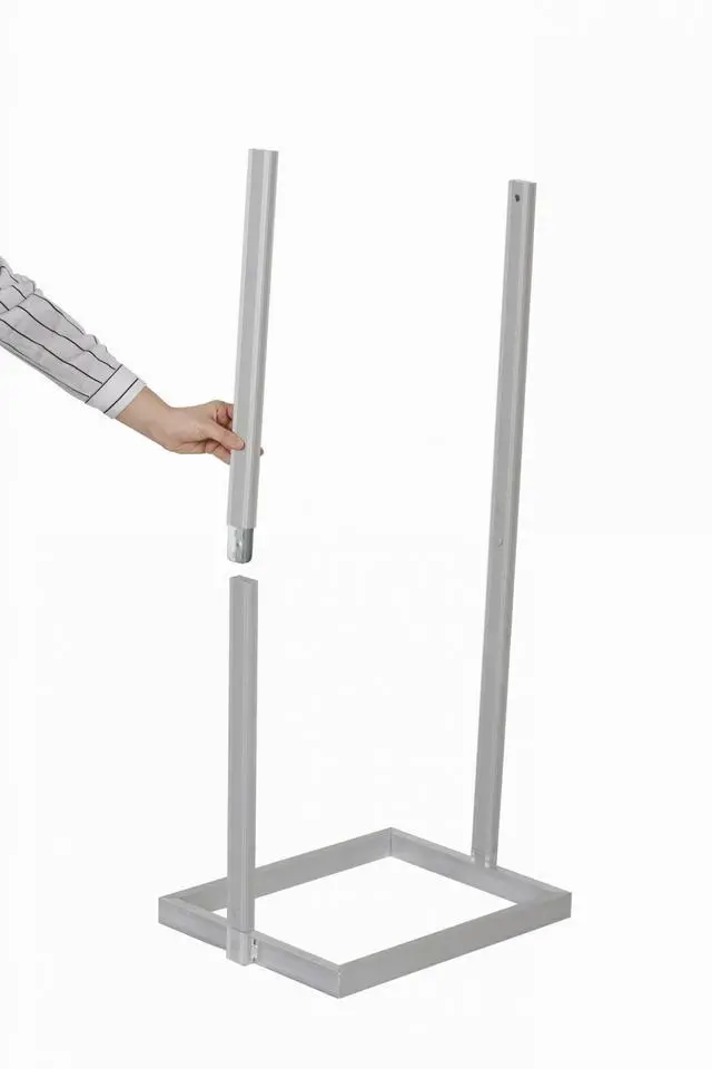 Alt view image 5 of 6 - Metal Eco Info Board, Silver 22x28 Inches Slide-In Poster Sign Holder 1 Tier Double Sided Floor Standing Pedestal Advertising Display with Backing and Anti-Glare PET Cover