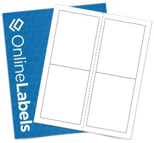 Main image of 3.5 x 5 Rectangle Mailing, Shipping Labels - Permanent, White Matte - 4-Up - Perforated - Pack of 8,000 Labels, 2,000 Sheets - Inkjet/Laser Printers
