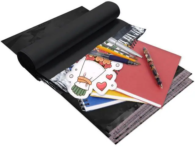 Main image of Poly Mailers, Shipping Bags, 14 x 19 in, Black, Pack of 100, Self Seal, 2 Mil Polyethylene, Waterproof