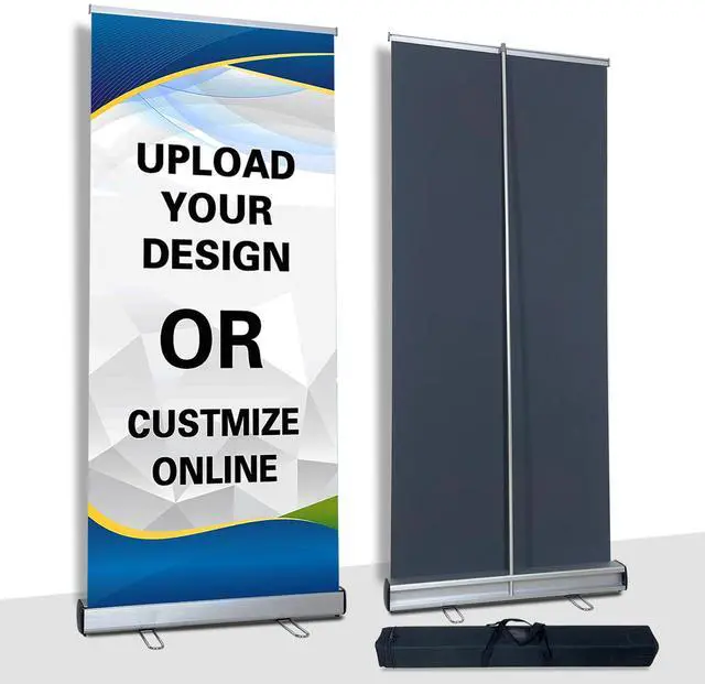 Main image of Custom Retractable Bannerwith Heavy Duty Frame and Travel case Anti-curl fabricfor Business, Advertising, Events MADE IN USA (40" x 80")