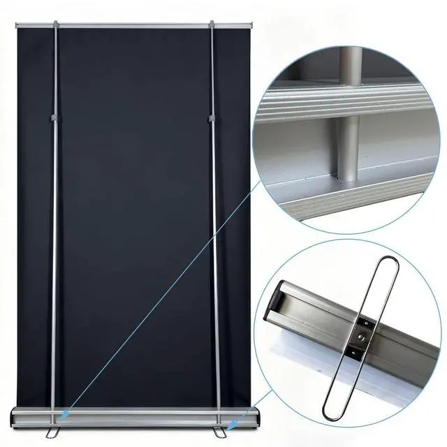 Alt view image 3 of 7 - CUSTOM Retractable Banner Stand, Banners are made from curl-free fabric for trade shows, advertising, event displayswith Heavy Duty Frame and Travel case MADE IN USA (60" x 80")