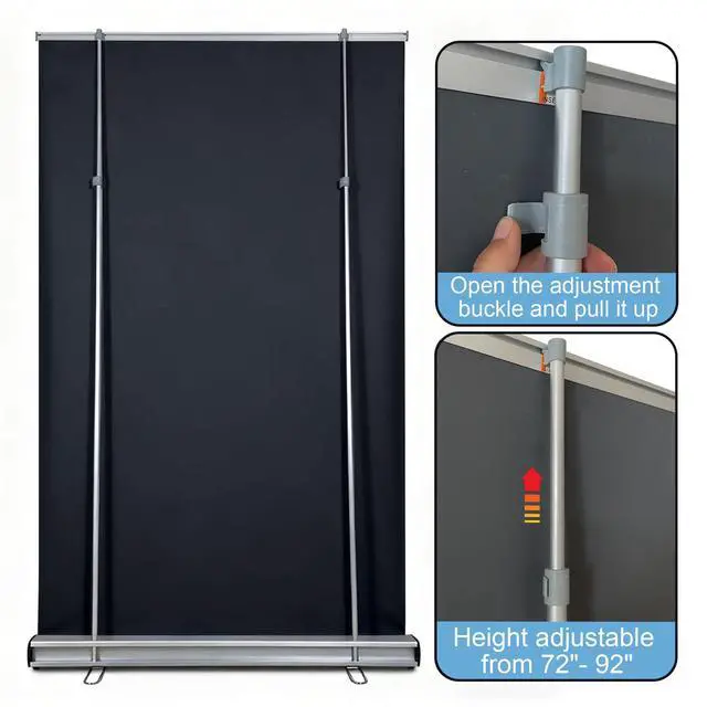 Alt view image 4 of 7 - CUSTOM Retractable Banner Stand, Banners are made from curl-free fabric for trade shows, advertising, event displayswith Heavy Duty Frame and Travel case MADE IN USA (60" x 80")