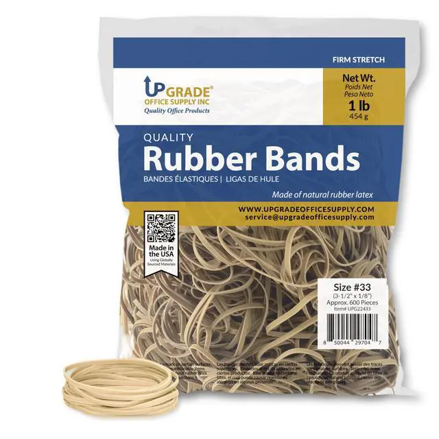 Alt view image 3 of 7 - Upgrade Office Supply Rubber Bands, Size 33, 3-1/2 x 1/8 in, 12000 Count, 20 Pack Case