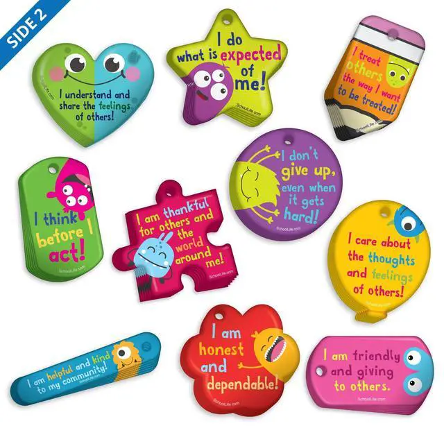 Alt view image 2 of 7 - Brag Tags Build & Support Good Character Traits & Behavior in Kids & School Students Monthly Character Value Pack: 500 Brag Tags (50 for Each Design)
