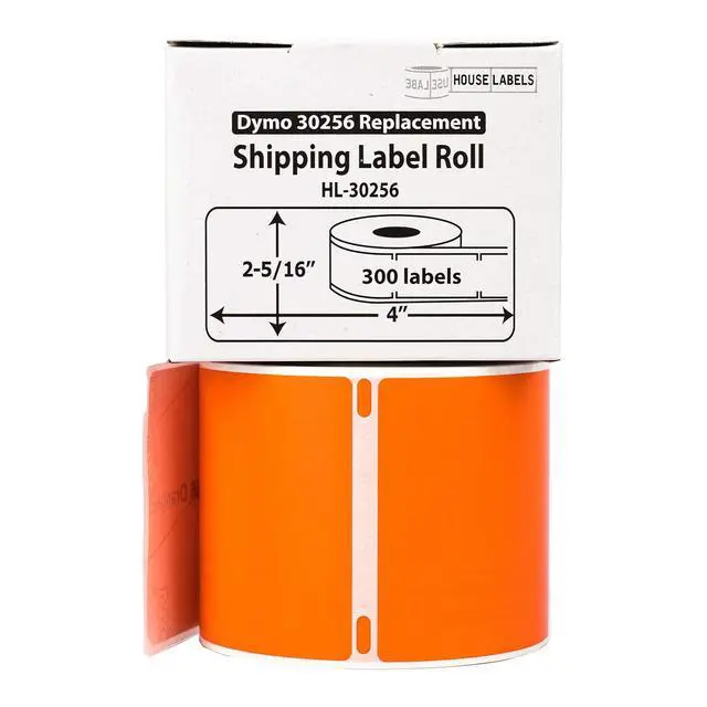 Alt view image 2 of 7 - Compatible with Dymo 30256 Labels, Orange, 2-5/16" x 4" | Shipping Labels; Compatible With Dymo LW 450, 4XL (Not 5**, 5XL), Rollo & Zebra; 24 Rolls /7200 Labels