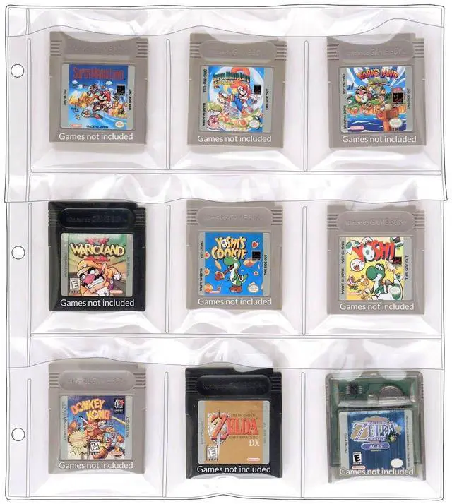 Main image of StoreSMART® - 9-Pocket Binder Page with Flaps for Game Boy Cartridges - 100-Pack - SPT1823F-100