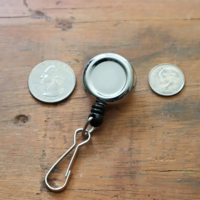 Alt view image 3 of 7 - Bulk 100 Pack - Small and Heavy Duty Metal Retractable Badge Reel with J Hook - Powerful Spring Clip & Strong Retraction Force - Cute Name Badge Holder for Nurse by