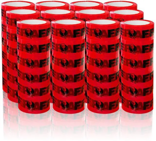 Main image of 72 Rolls Fragile Tape Handle with Care Packing Printing 2 Inch x 330 Feet (110 Yards) Care Shipping Packing Tape Heavy Duty Suitable for Shipping and Moving Boxes (Black and red Fragile)