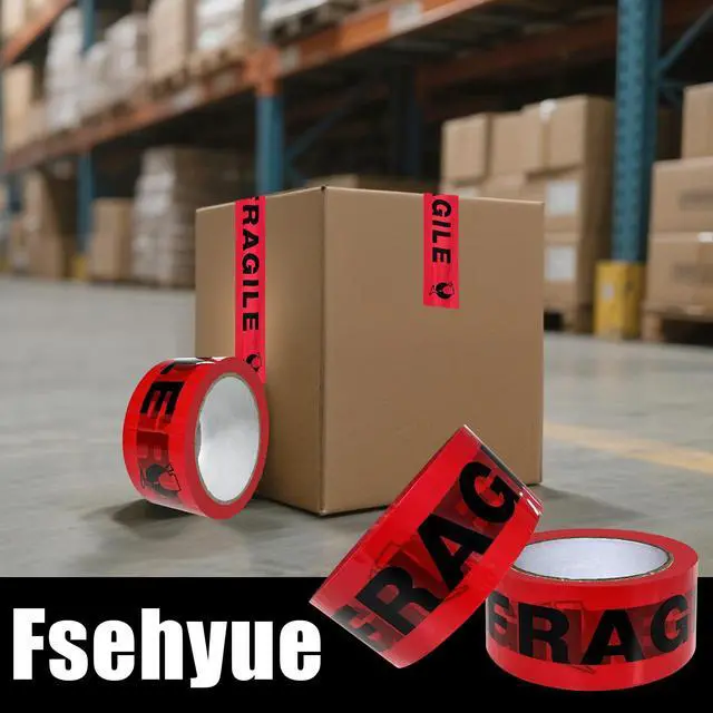 Alt view image 7 of 7 - 72 Rolls Fragile Tape Handle with Care Packing Printing 2 Inch x 330 Feet (110 Yards) Care Shipping Packing Tape Heavy Duty Suitable for Shipping and Moving Boxes (Black and red Fragile)