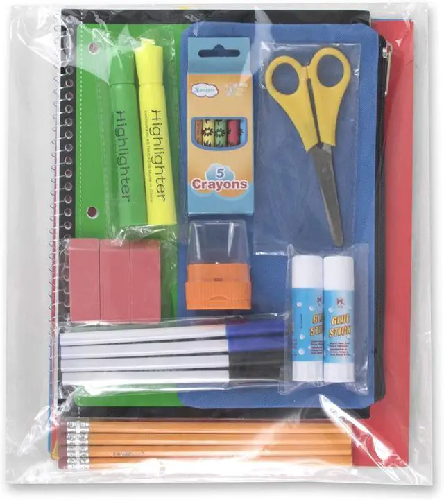 Alt view image 2 of 7 - 12 pack Bulk 19 Inch Backpacks With Water Bottle Holder & 30 Piece School Supplies Kits