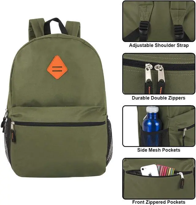 Alt view image 4 of 7 - 12 pack Bulk 19 Inch Backpacks With Water Bottle Holder & 30 Piece School Supplies Kits