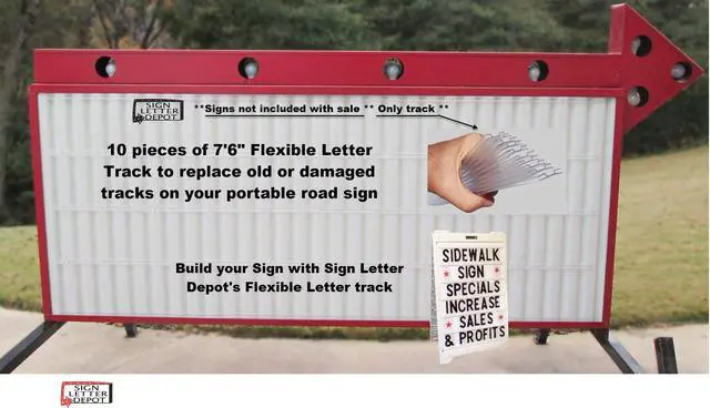 Alt view image 4 of 6 - Set of 10 Flexible Letter Track - Polycarbonate, 1" H x 90" L, Transparent - Industrial Style, Promotional Signs 10 piece