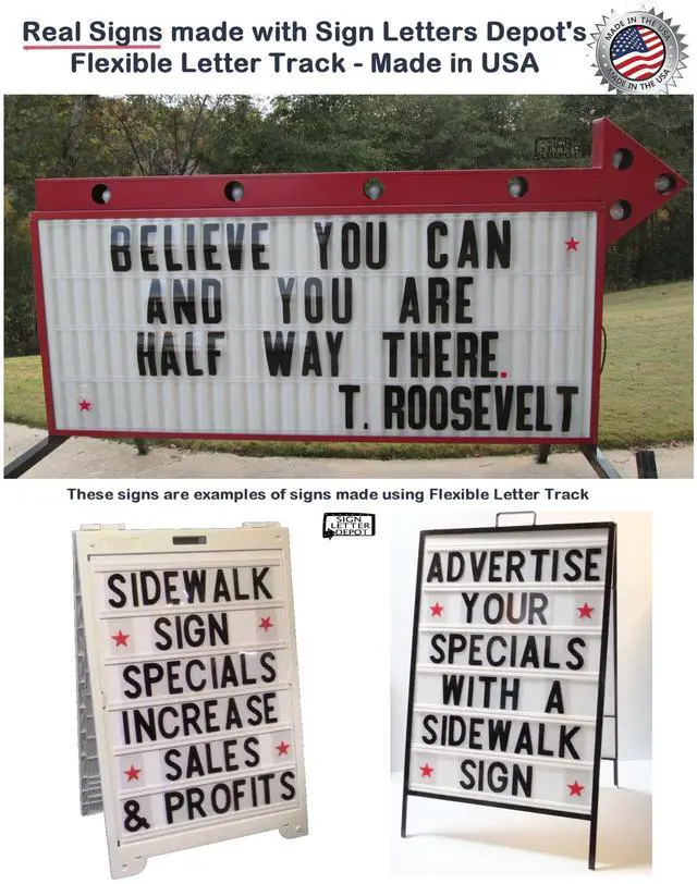 Alt view image 3 of 6 - Set of 10 Flexible Letter Track - Polycarbonate, 1" H x 90" L, Transparent - Industrial Style, Promotional Signs 10 piece
