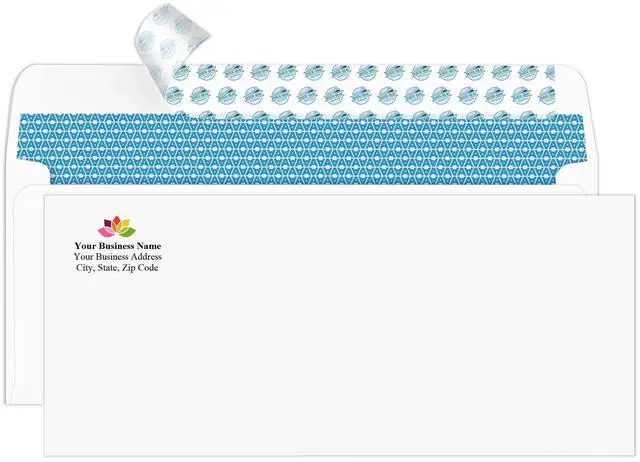 Main image of 1000#9 Custom Printed Self-Seal Security Envelopes - Personalized with Logo and/or Return Address - Self-Seal, 3-7/8 x 8-7/8 Inches, 1000 Count (7-30138-1000)