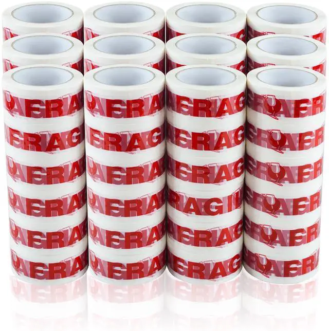 Main image of 72 Rolls Fragile Tape Handle with Care Packing Printing 2 Inch x 330 Feet (110 Yards) Care Shipping Packing Tape Heavy Duty Suitable for Shipping and Moving Boxes(Red and White Fragile)