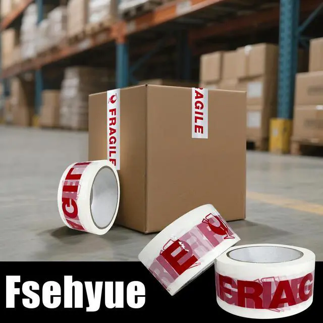 Alt view image 7 of 7 - 72 Rolls Fragile Tape Handle with Care Packing Printing 2 Inch x 330 Feet (110 Yards) Care Shipping Packing Tape Heavy Duty Suitable for Shipping and Moving Boxes(Red and White Fragile)