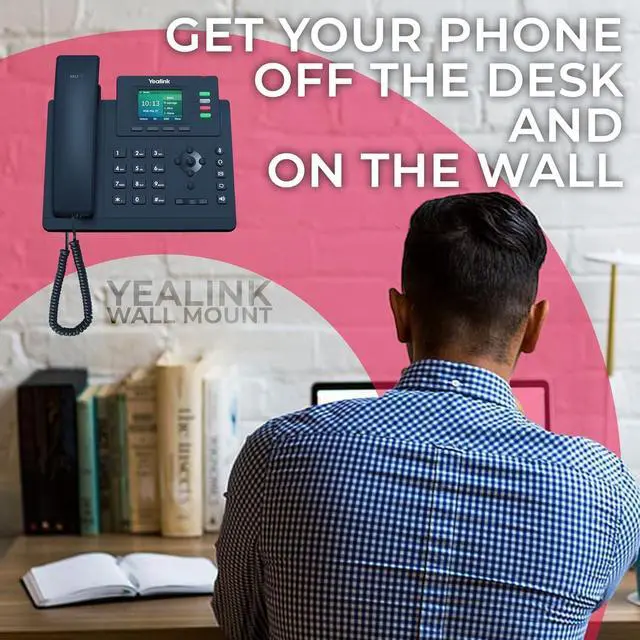 Alt view image 5 of 6 - Yealink T33G, T34W & MP52 Wall Mount Bracket (10pk) Secure Holder for Offices, Call Centers, Clinics - Durable Build, Fast Easy Installation, Free Desk Space & Organize Workstations with GTW Cloth