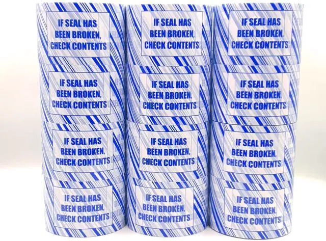 Main image of VPTAPE 3 Inch x 110 Yards Pre-Printed Packing Tape, 2.2 Mil Thick, 24 Pack for Packaging, Shipping, Moving, Home and Office (24 Pack, Blue-"If Seal Has Been Broken Check Contents")