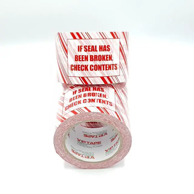 Alt view image 2 of 4 - VPTAPE 3 Inch x 110 Yards Pre-Printed Packing Tape, 2.2 Mil Thick, 24 Pack for Packaging, Shipping, Moving, Home and Office (24 Pack, RED/White-If Seal Has Been Broken Check Contents)